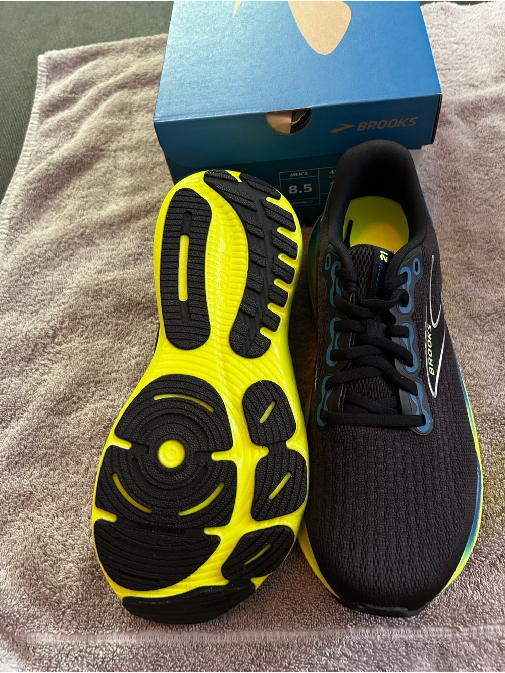 Brooks Glycerin 21 Men’s 8.5 Black Blue Nightlife NWT - Picture 3 of 7